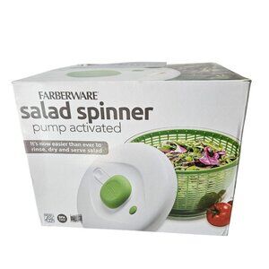 Farberware Professional Easy to Use Pump Plastic Salad Spinner 6.6 qt New